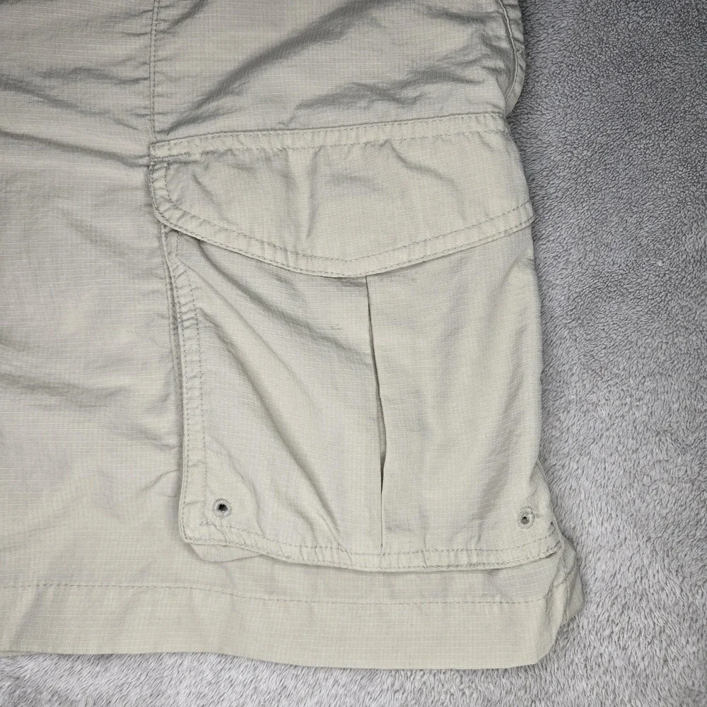 Columbia PFG Cargo Shorts Mens 2XL Beige Nylon Elastic Waist Fishing Hiking